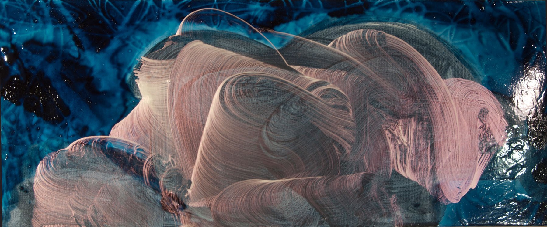 Entanglement, 2012, 12” h x 30”w, mixed medium on canvas