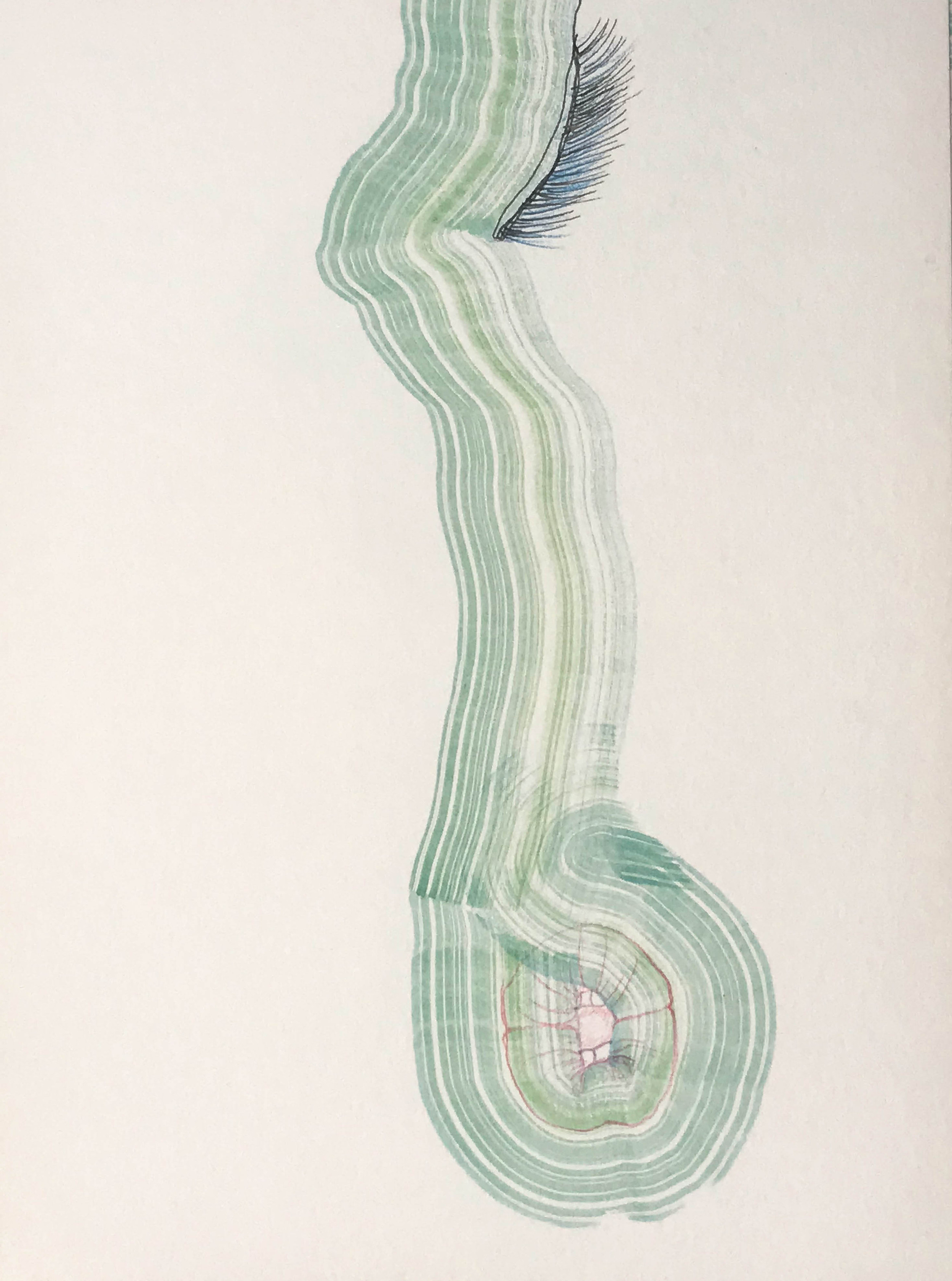 Lashes series, 10"x7", 2012, watercolor, ink, pencil on watercolor paper