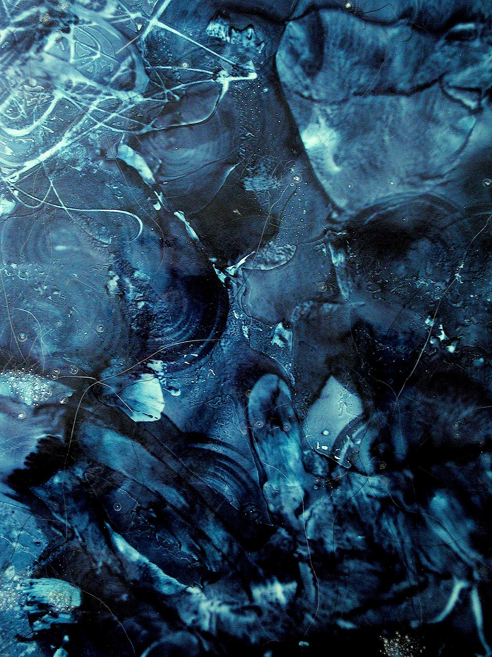 Marea Alta I, detail, 84" x 72", 2002, watercolor, acrylic, ink on linen