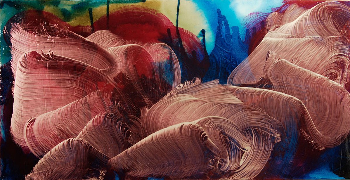 Deliriously entangled, AGAIN, 2012, 18” x 36”, mixed medium on canvas