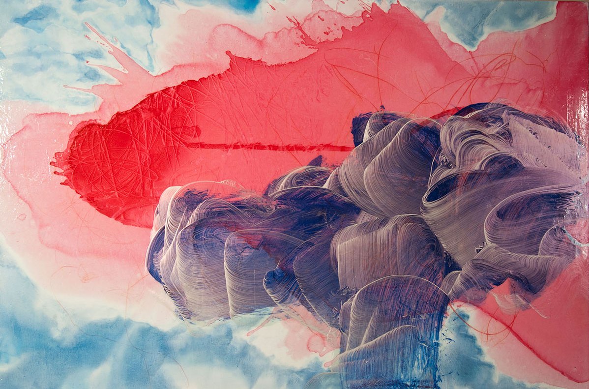 Look up!, 2012, 40” x 60”, watercolor, acrylic and ink on canvas