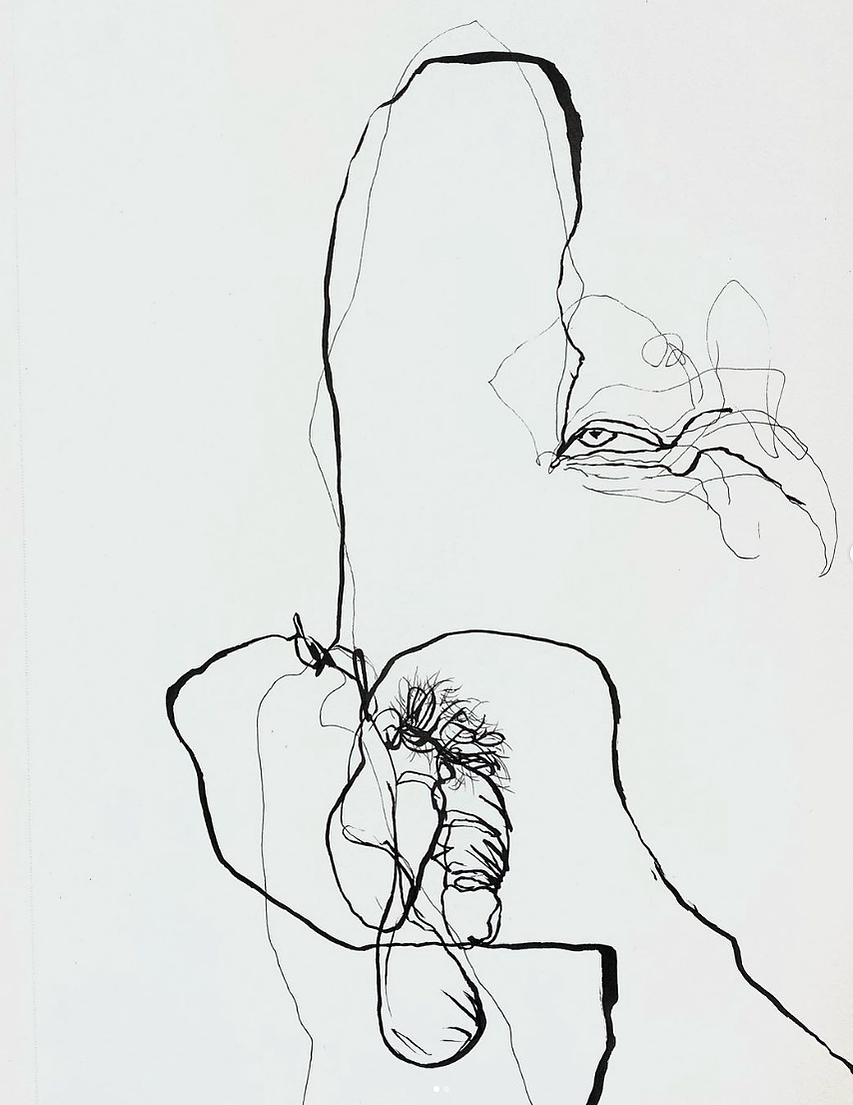 You again. Ok. 2016 ink, 5.5” x 8.5” pencil on paper