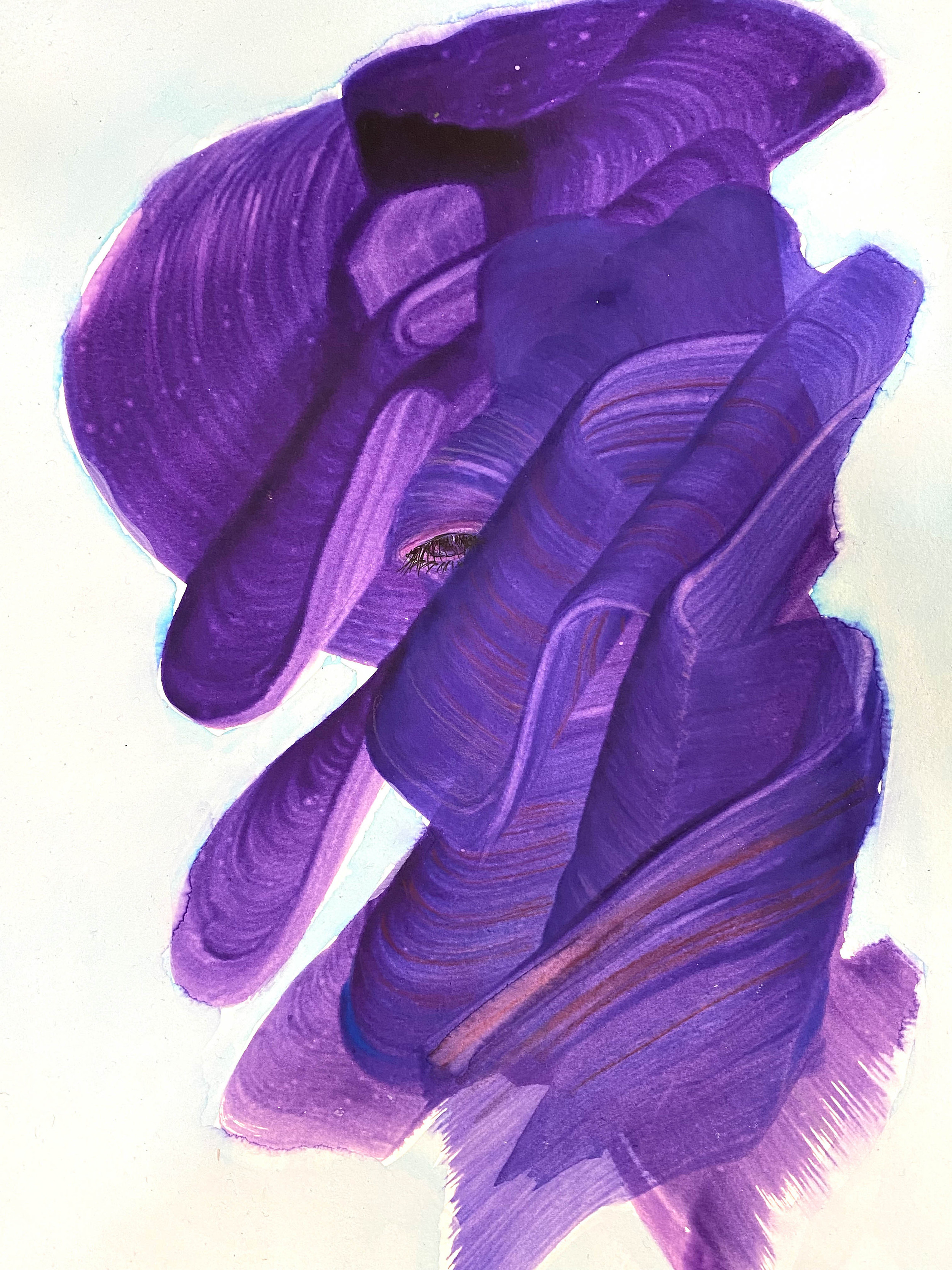 To be seen.. feels different. -Ser observado.. se siente diferente. 9”x12” 2022 watercolor, colored pencils on paper.
