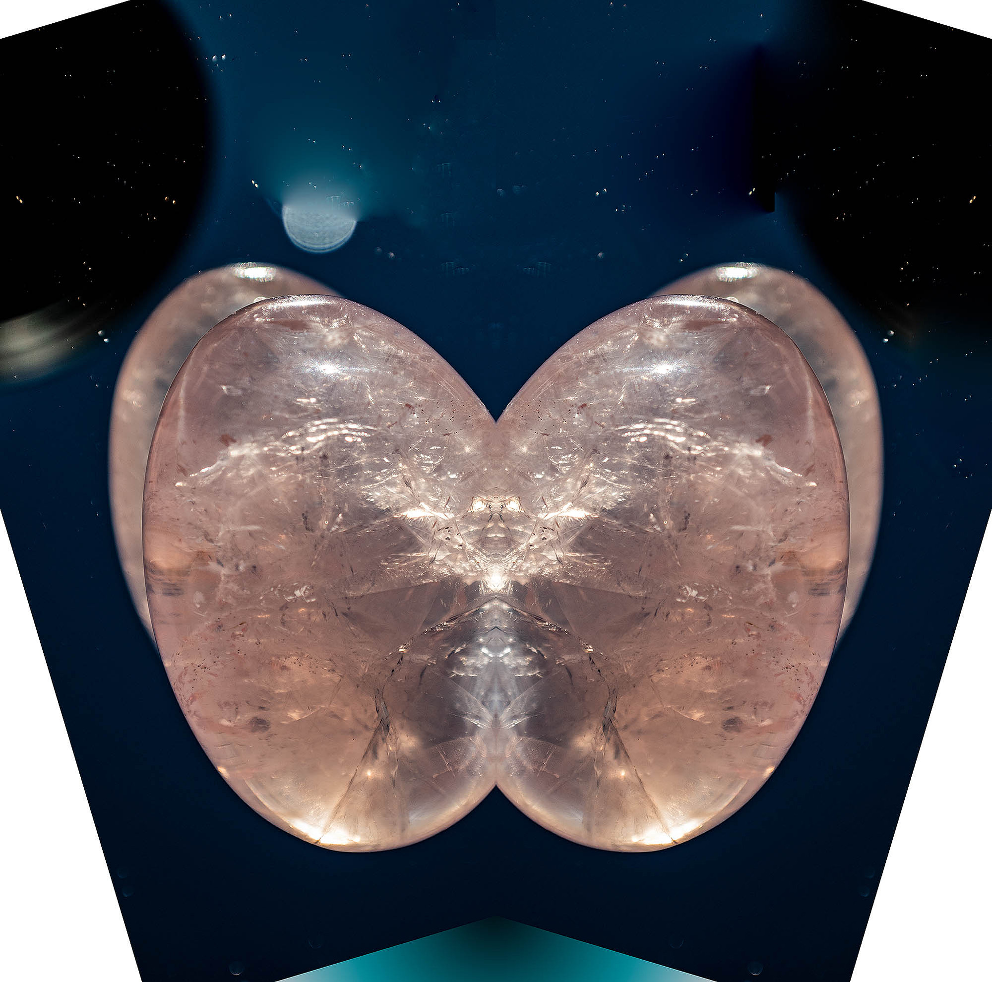 Rose quartz moon, 2019, 38'' × 40" Digital art, Fuji Crystal DP II Photo Print under ¼" (8 mm) thick Acrylic Glass with aluminum Dibond backing