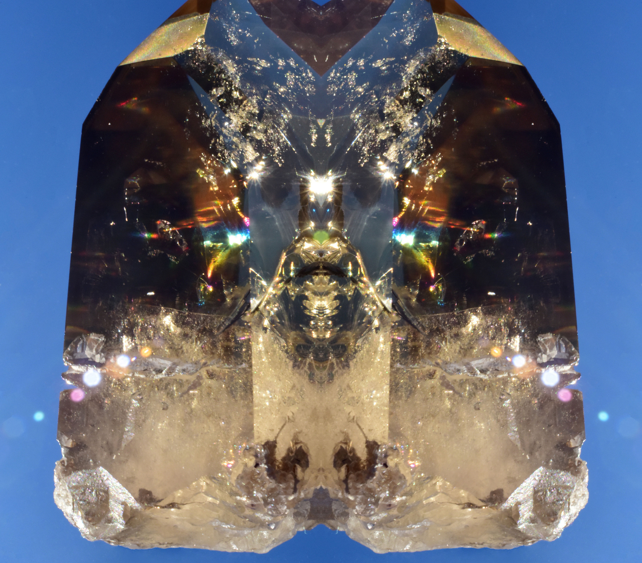 Citrine rainbow light goddess, 2017 Digital art, 40″ x 40″ Fuji Crystal DP II Photo Print under ¼" (8 mm) thick Acrylic Glass with aluminum Dibond backing