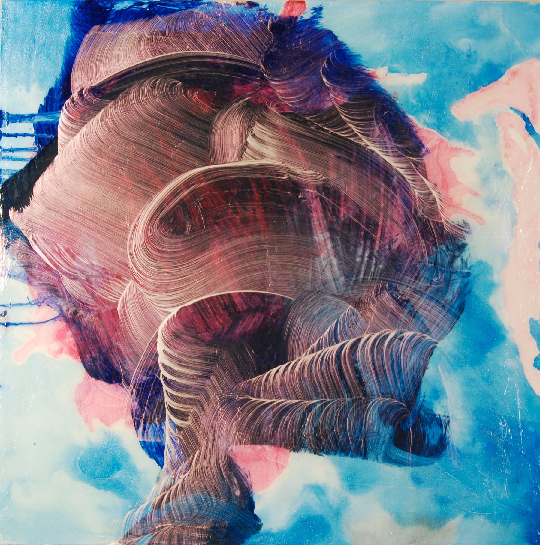 Untitled, 24"x24", 2012, watercolor, acrylic and ink on canvas