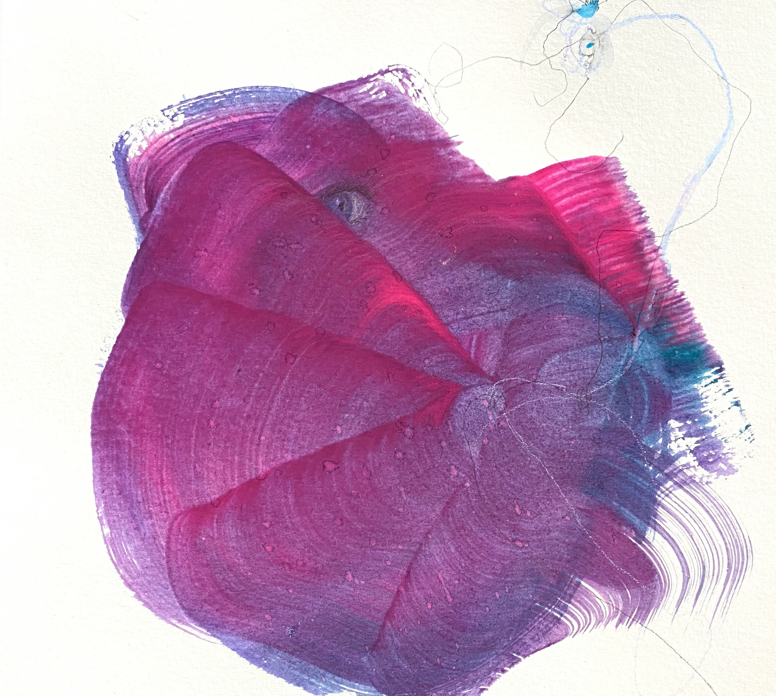 Yes. I see you. -Si. Te veo. 2022 8”x8”, watercolor, colored pencils on paper.